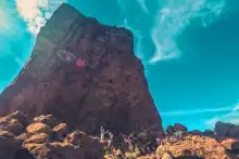 Roque-Bentayga, note the size of people