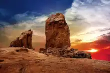 Roque Nublo at Sunset