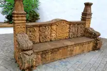 Plaza Teresa de Bolíva Carved Stone Bench