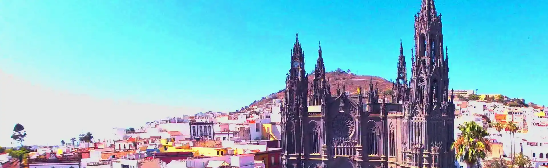 Arucas Church or Cathedral, Mount Arucas in background